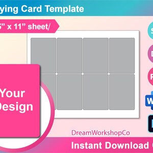 3.5 X 2.5 Playing Card Template SVG DXF Ms Word Docx Png - Etsy Hong Kong
