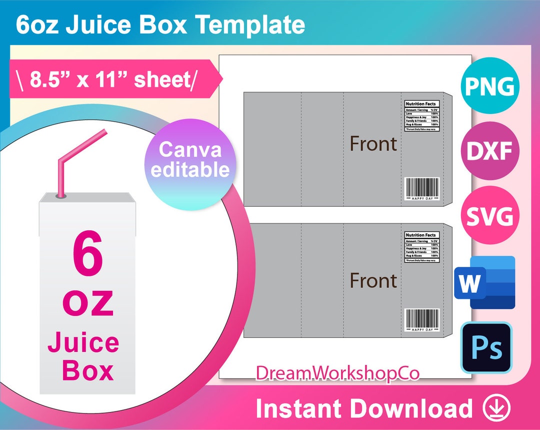 6oz Juice Box Wrapper Template, SVG, DXF, Canva, Ms Word Docx, Png, Psd 6oz Juice Box Wrapper Template, SVG, DXF, Canva, Ms Word Docx, Png, Psd