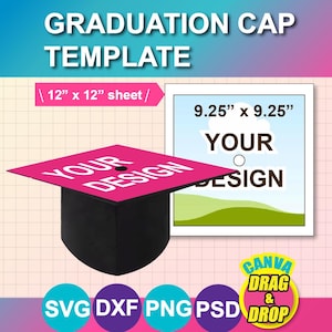 Graduation Cap Template: Stole Design, Canva, SVG, PSD, PNG (Digital Download)