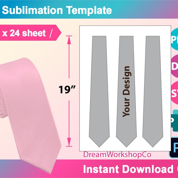 Tie Template, Tie Sublimation template, PSD, SVG, DXF, Publisher Png, Printable, Instant Download