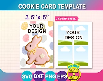 Cookie Card, Gift Card Template, Canva, SVG,  DXF, Png, PSD
