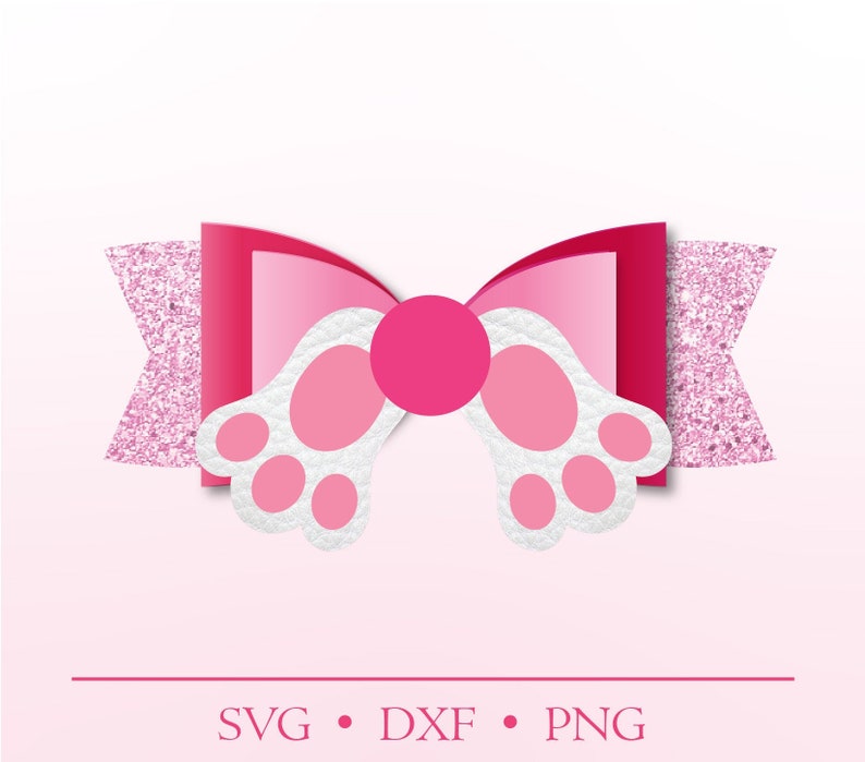 Download Bunny Bow SVG Bunny Paw Bow Svg PNG and SVG Dxf Formats | Etsy