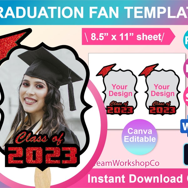 Modèle de ventilateur de graduation de couleur rouge, modèle de ventilateur de défilement, PSD, SVG, DXF, Ms Word Docx, Canva, Png, feuille de 8,5 "x 11", imprimable