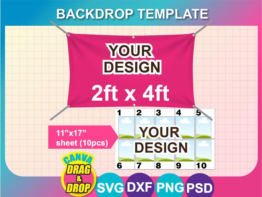 2ftx4ft Banner Sublimation Template, PSD, PNG, SVG, Dxf, Printable, 11 ...