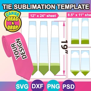 Tie Template, Tie Sublimation template, PSD, SVG, DXF, Publisher Png, Printable, Instant Download
