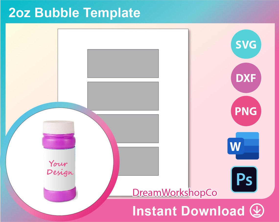 Bubble Bottle Label Template