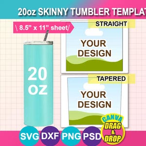 Modelo de copo fino de 20 onças: design de sublimação (download digital) imagem 1