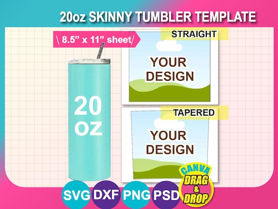 20oz Skinny Tumbler Template: Sublimation Design (Digital Download)