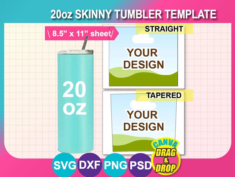 Modelo de copo fino de 20 onças: design de sublimação (download digital) imagem 1