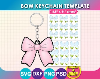 Bow Keychain Template,  Acrylic Bow Template, Sublimation Template Canva, SVG, PNG, PSD (Digital Download)
