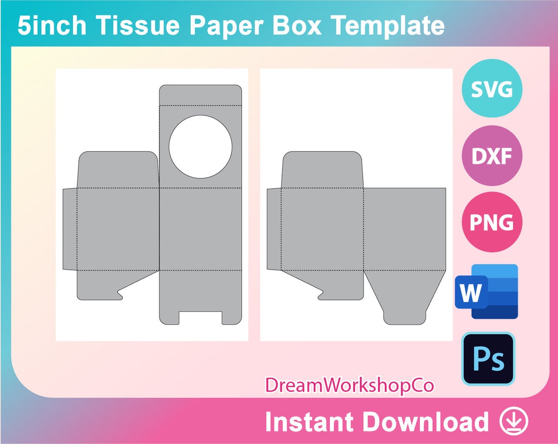 Tissue Box Template Tissue Box Svg Gift Box Template Ms Etsy