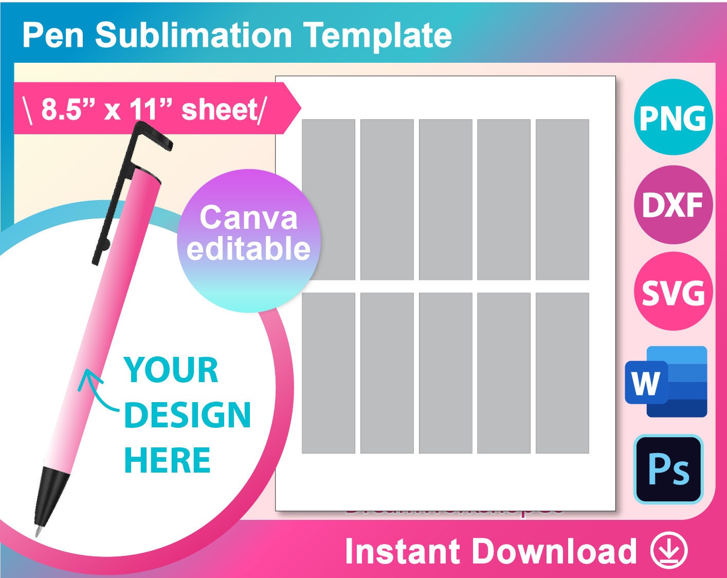 Pen Sublimation Template SVG DXF Canva Ms Word Docx Png Etsy Pen Sublimation Template SVG DXF Canva Ms Word Docx Png Etsy