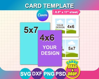 Wedding Invitation Template, Birthday Invitation Template, 4x6, 5x7, Canva, SVG, DXF (Digital Download)