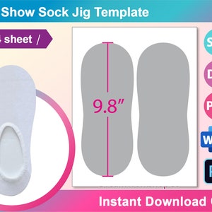 Sock Jig Template, No Show Sock Jig Template, Sublimation, Canva, SVG ...