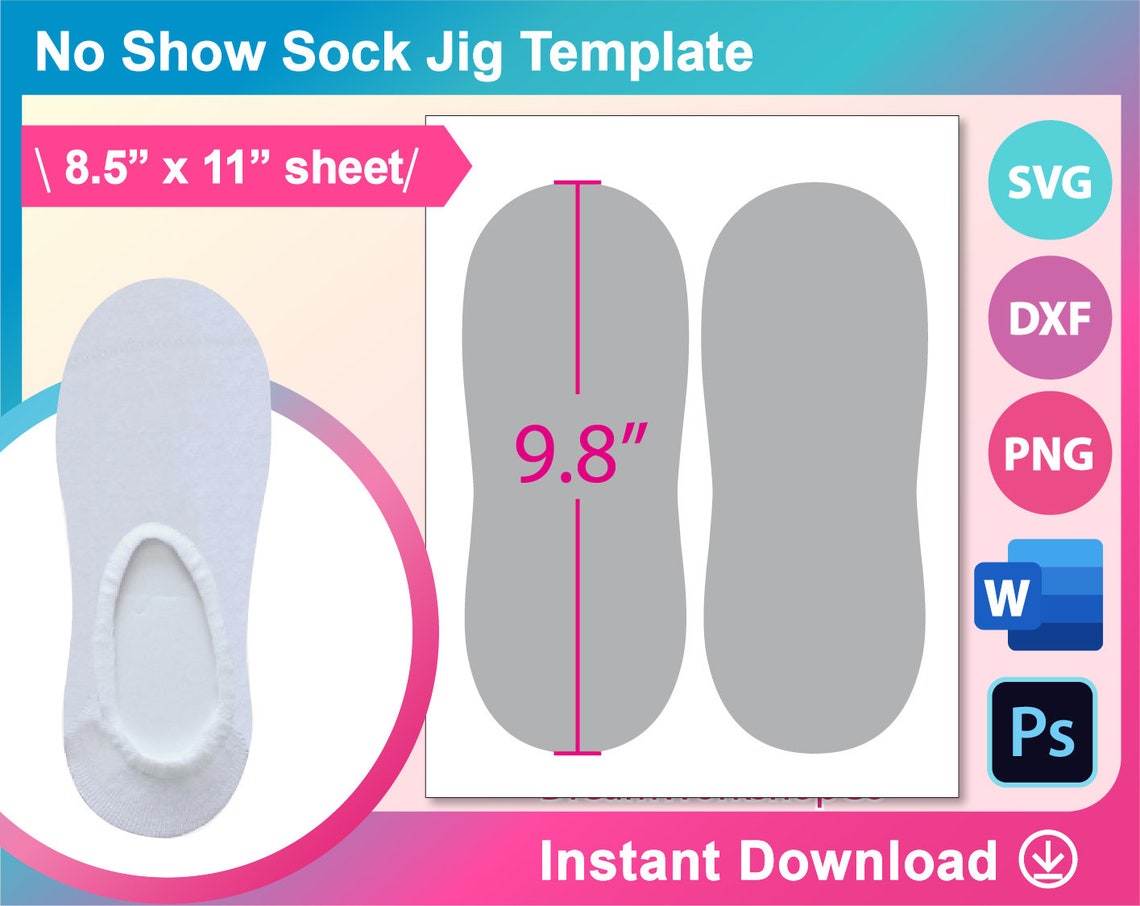 Sock Jig Template No Show Sock Jig Template Sublimation - Etsy