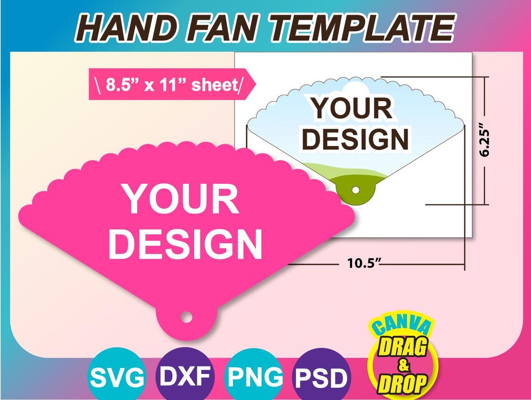 Scallop Shape Hand Fan Template, Church Wedding Program, 8.5x11