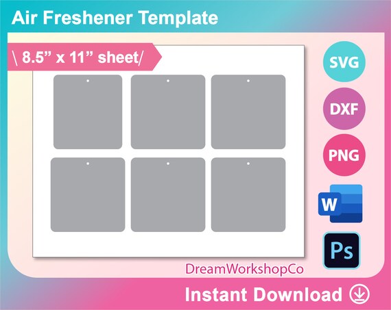 Download Car Air Freshener Blank Air Freshener Template Sublimation Etsy
