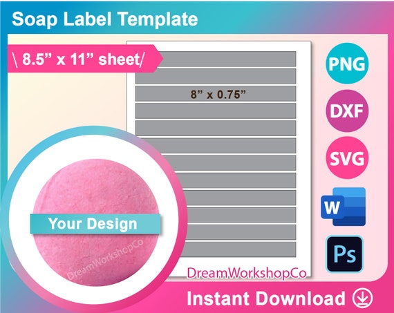 Bath Bomb Label Template Canva Ms Word PSD PNG SVG Dxf - Etsy