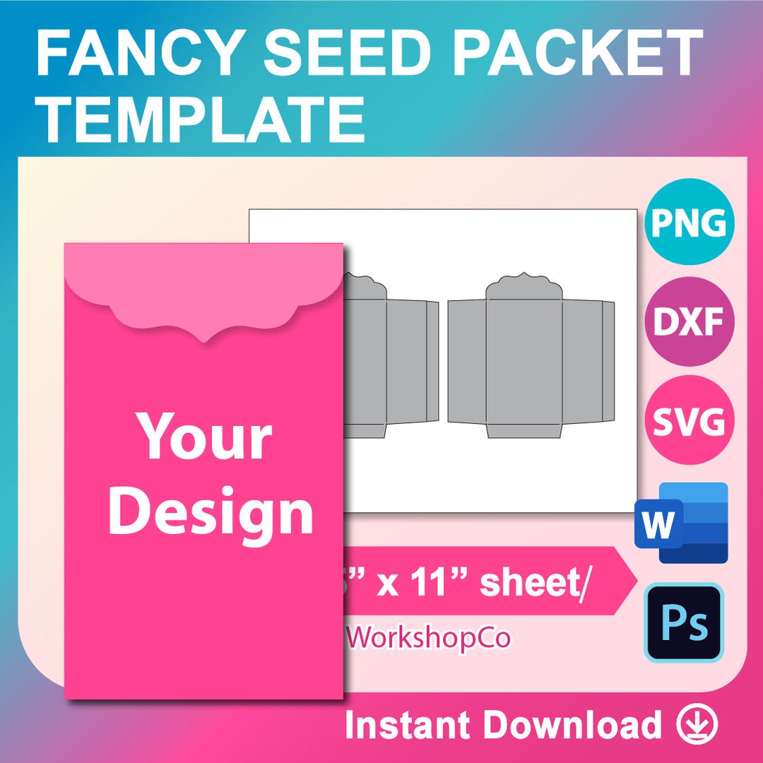 Fancy Seed Packet Template Ms Word PSD Canva PNG SVG - Etsy