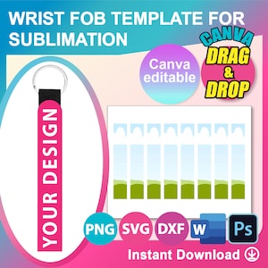 Plantilla de pulsera, plantilla de pulsera, plantilla de sublimación, sublimación de pulseras de neopreno, SVG, DXF, Canva, Ms Word Docx, Png, Psd