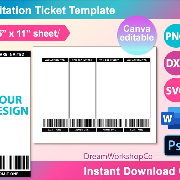 Concert Ticket Template - Etsy