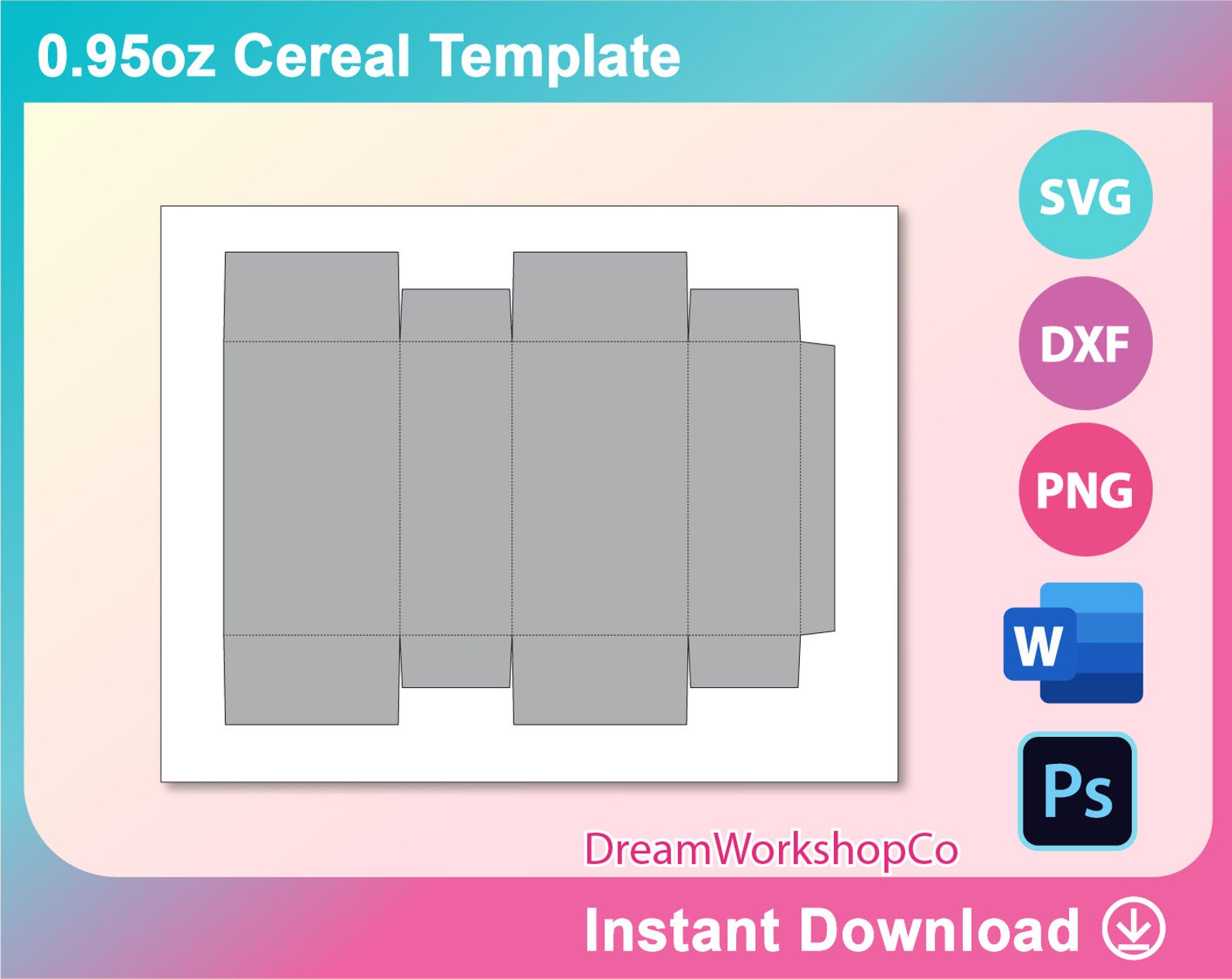 Cereal Box Template Cereal Packaging Template Ms Word PSD Etsy Cereal Box Template Cereal Packaging Template Ms Word PSD Etsy