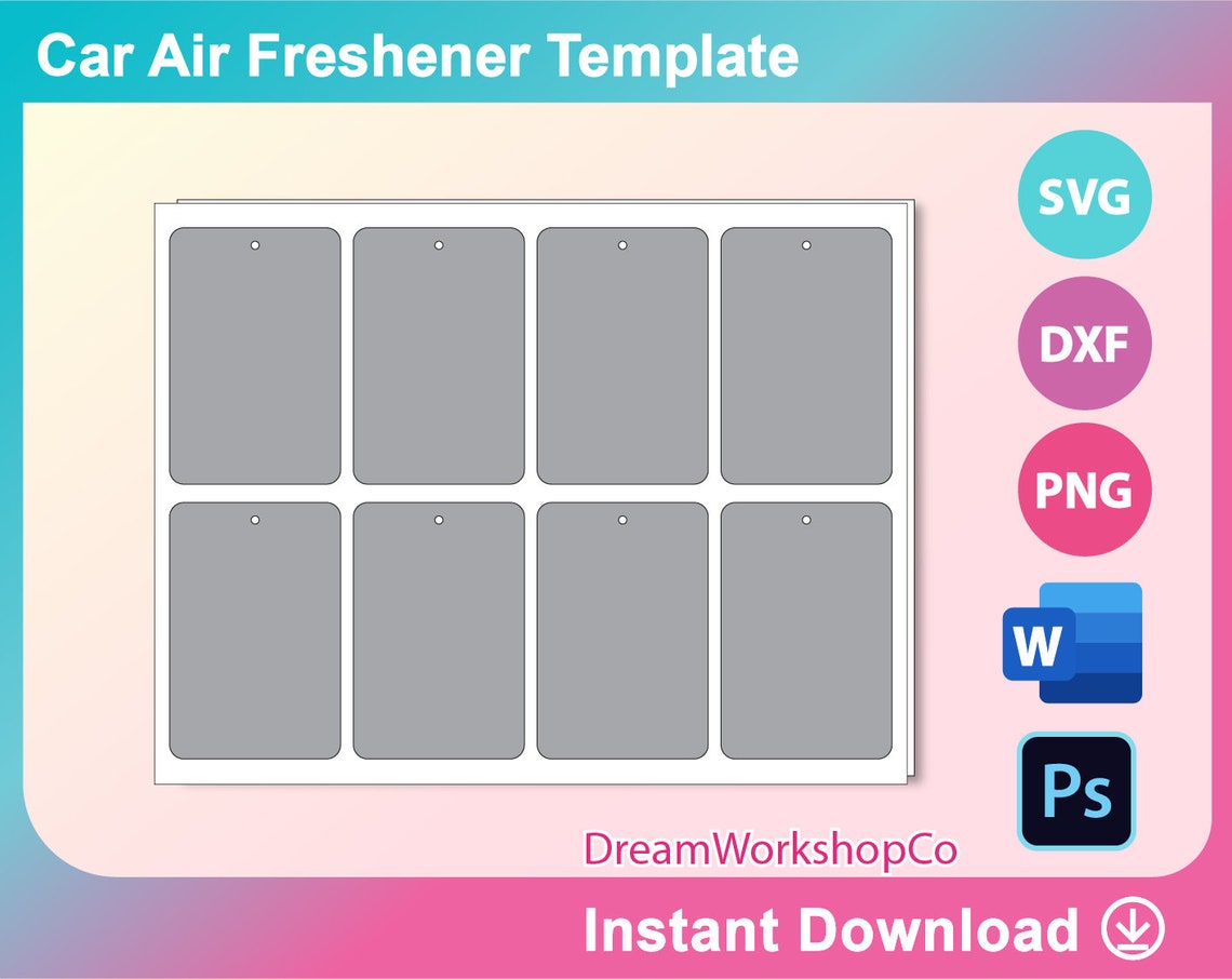 Car Air Freshener Blank Air Freshener Template Sublimation Etsy