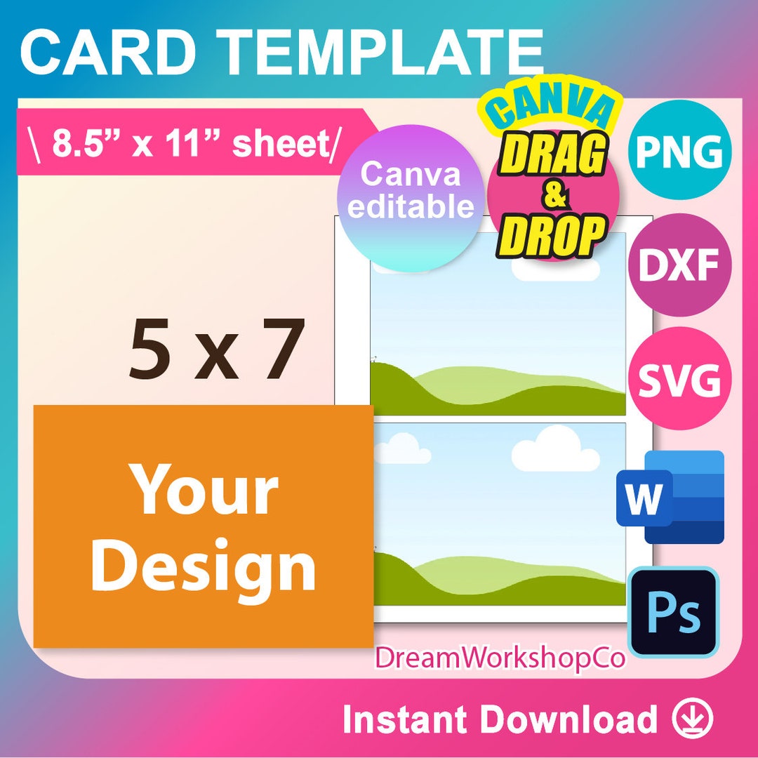 7x5 Invitation Card Template, Postcard, SVG, DXF, Canva, Ms Word Docx 7x5 Invitation Card Template, Postcard, SVG, DXF, Canva, Ms Word Docx