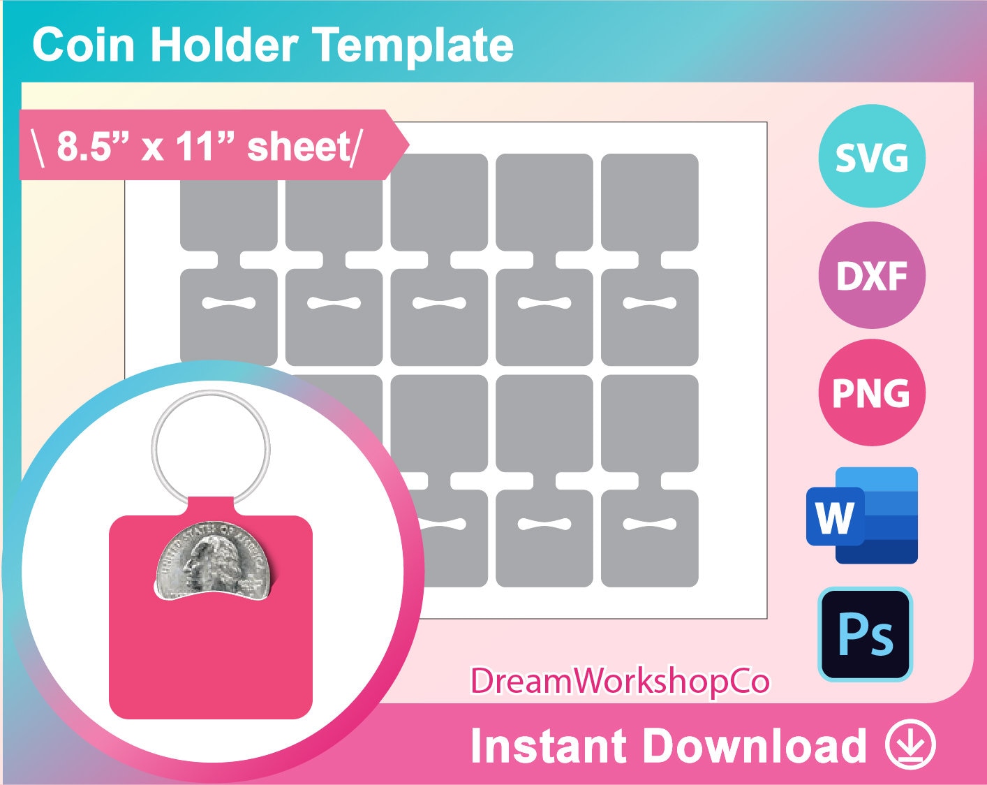 FREE Coin Holder SVG Coin Keychain SVG ubicaciondepersonas.cdmx.gob.mx