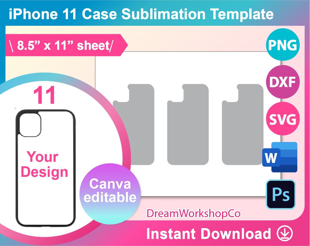 Phone Case 11 Template, Phone Case Template for Sublimation, SVG, Canva