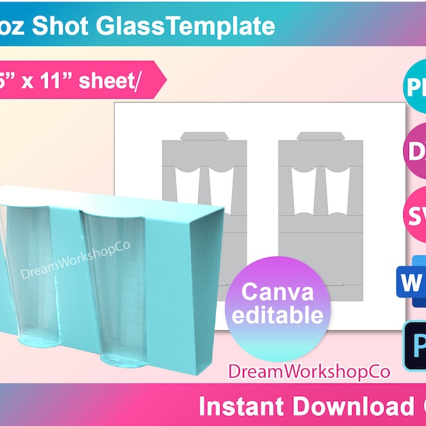 Dollar Tree Shot Glass Template Etsy