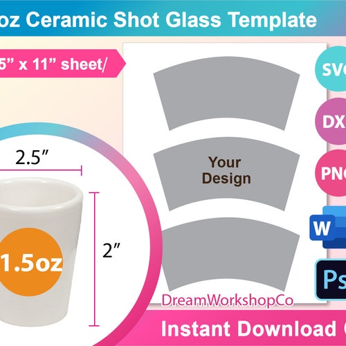 Shot Glass Template Png Svg Pdf Dxf Eps Diy Gift Etsy Ireland