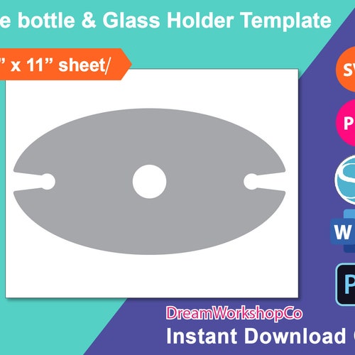 Wine Caddy Template Wine Bottle Glass Holder Template Etsy