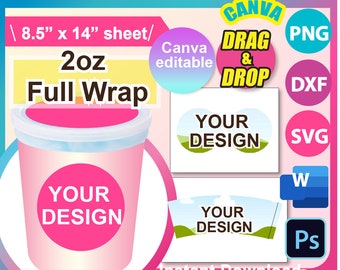 Cotton Candy Tub Label Template: Full Wrap, Canva Editable (Digital Download)