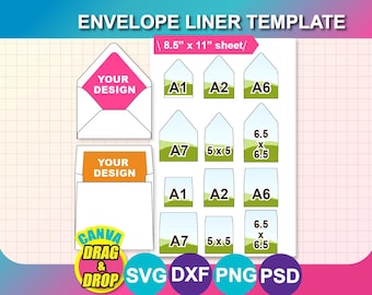 Envelope Liner Template, Printable, 8.5x11 Sheet (SVG, PNG, PSD)