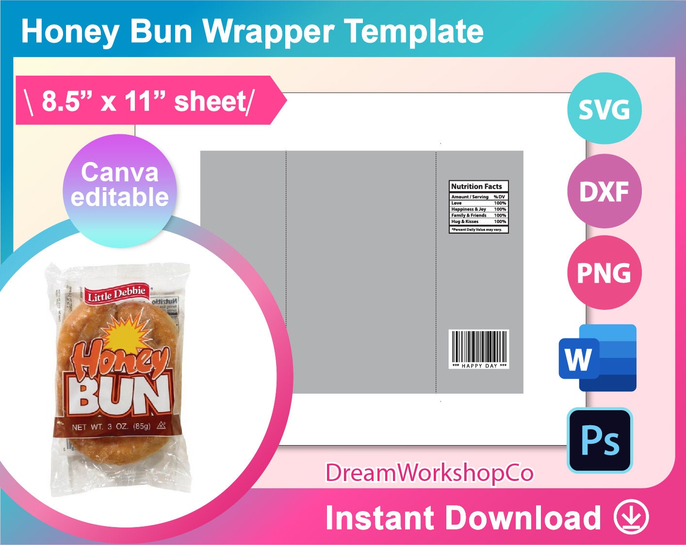 Custom Digital Honey Buns, Printed and Shipped Custom Honey Bun