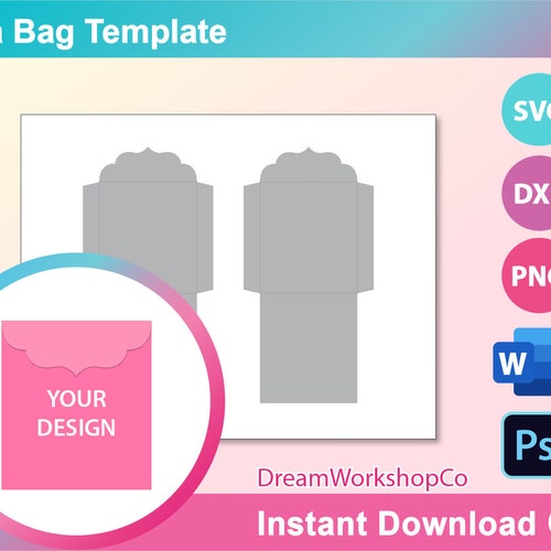 Tea Bag Envelope Template Seed Packet Template Ms Word PSD Etsy