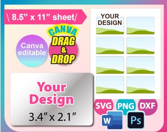 Drag and Drop Business Cards Template, Printable Business Cards, Canva  Templates, 2.5x3 Cards, 2.5x2.5 Square Cards Digital Download 