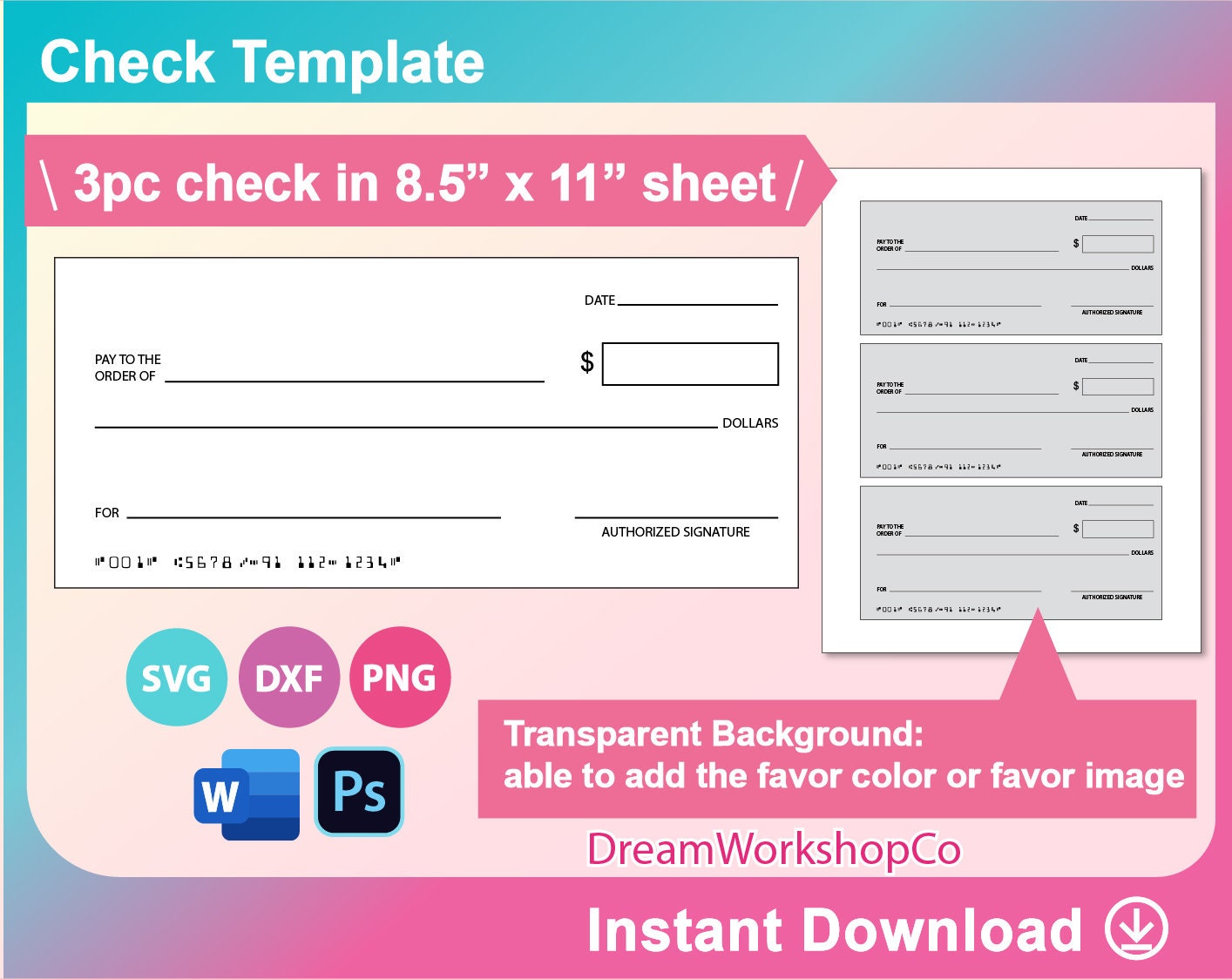 28+ Blank Check Template - DOC, PSD, PDF & Vector Formats