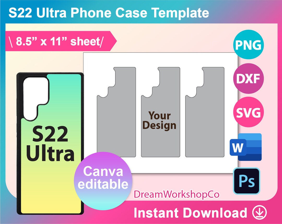 S22 Ultra Phone Case Sublimation Template Canva SVG DXF Ms Etsy Australia