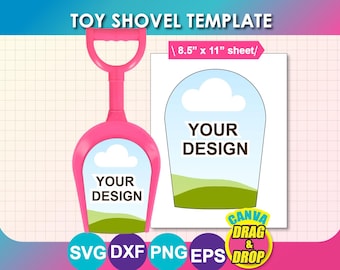 Dollar Tree Toy Shovel Template, Canva, SVG, DXF, Psd, Png, Digital Download
