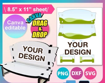 Memorial Bench Template, Sublimation  template, SVG, DXF, Canva, Ms Word docx, Png, Psd, 8.5&quot;x11&quot; sheet, Printable, Instant Download