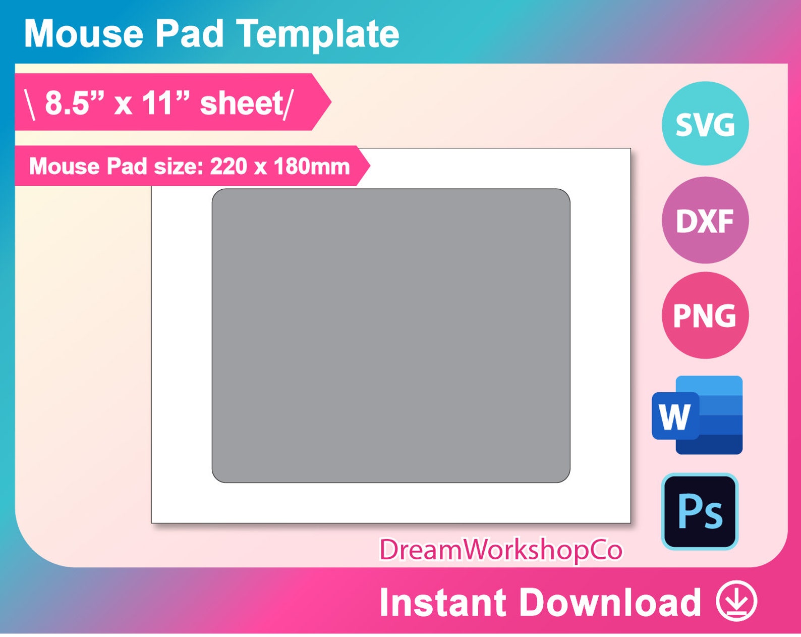 Rectangle Mouse Pad Template Mouse Pad Sublimation Template Etsy Rectangle Mouse Pad Template Mouse Pad Sublimation Template Etsy