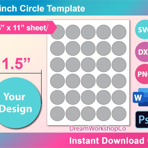 1.5 Circle Template SVG Circle Template Circle Label - Etsy