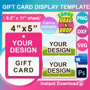 Kaffee Karte Geschenkkartenhalter Vorlage, Geschenkkarten Vorlage, SVG, Canva, DXF, Ms Word docx, Png, Psd, 8,5 "x 11" Blatt, Printable