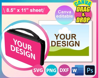 Bible Case Sublimation Template, Sublimation Template,  SVG, DXF, Ms Word Docx, Png, Psd, 8.5"x11" sheet, Printable