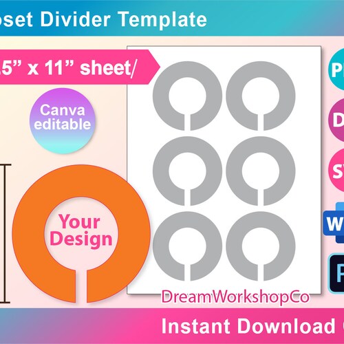 Closet Divider Template SVG DXF Ms Word Docx Png Psd - Etsy