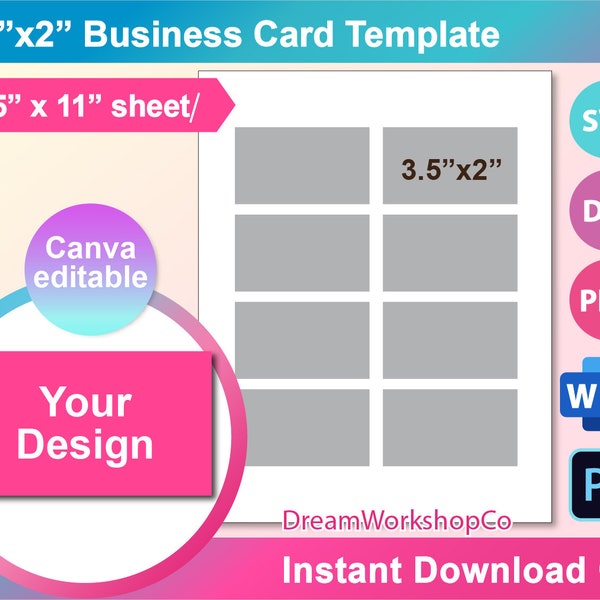 Business Card Template Etsy