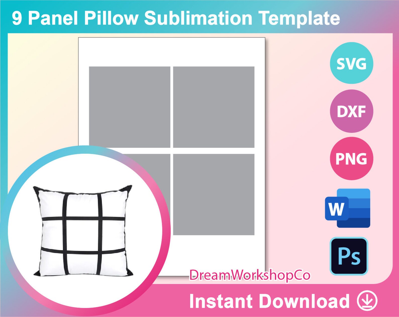 Download Pillow Sublimation Template Sublimation Template SVG DXF | Etsy