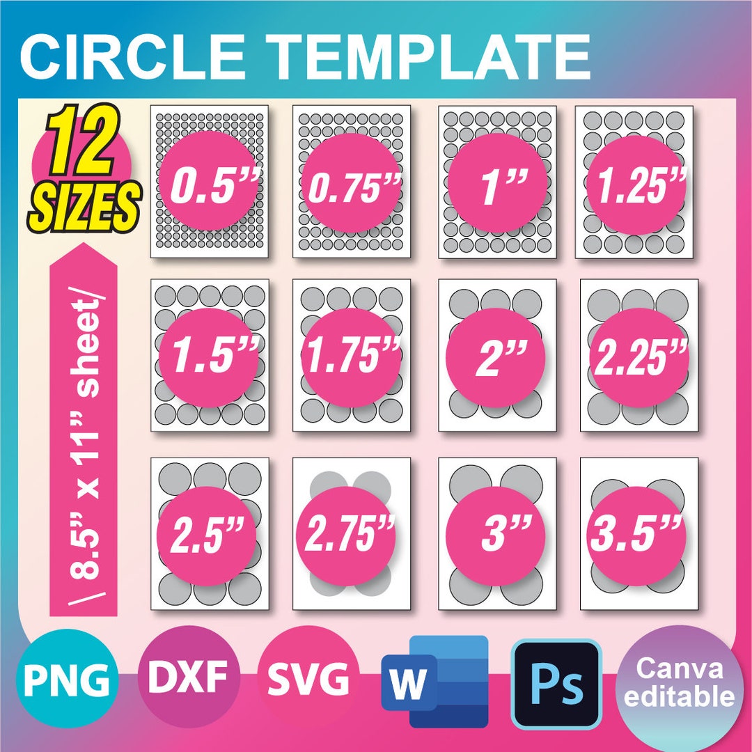 Bundle Circle Template, Multipurpose Labels Template, Canva, SVG, DXF ...